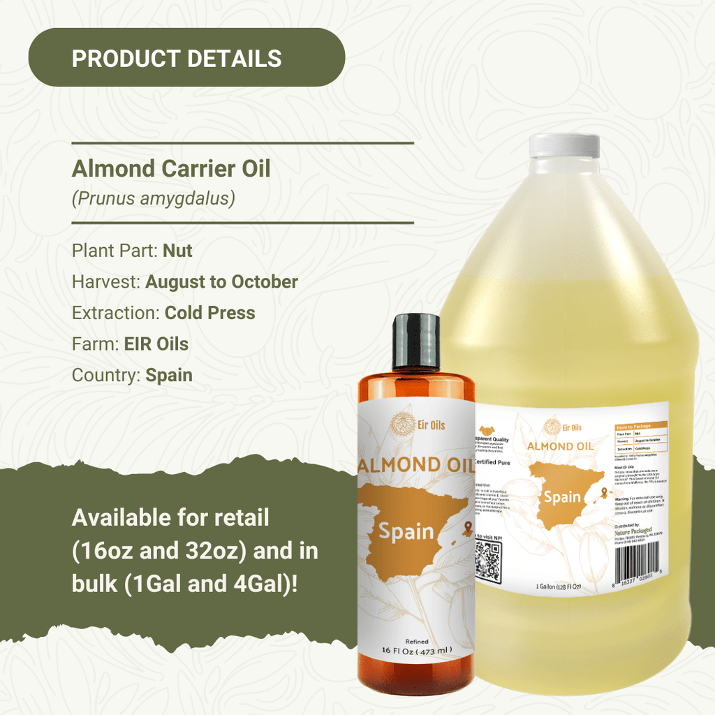Almond Carrier Oil - From Eir Oils - Nature Packaged