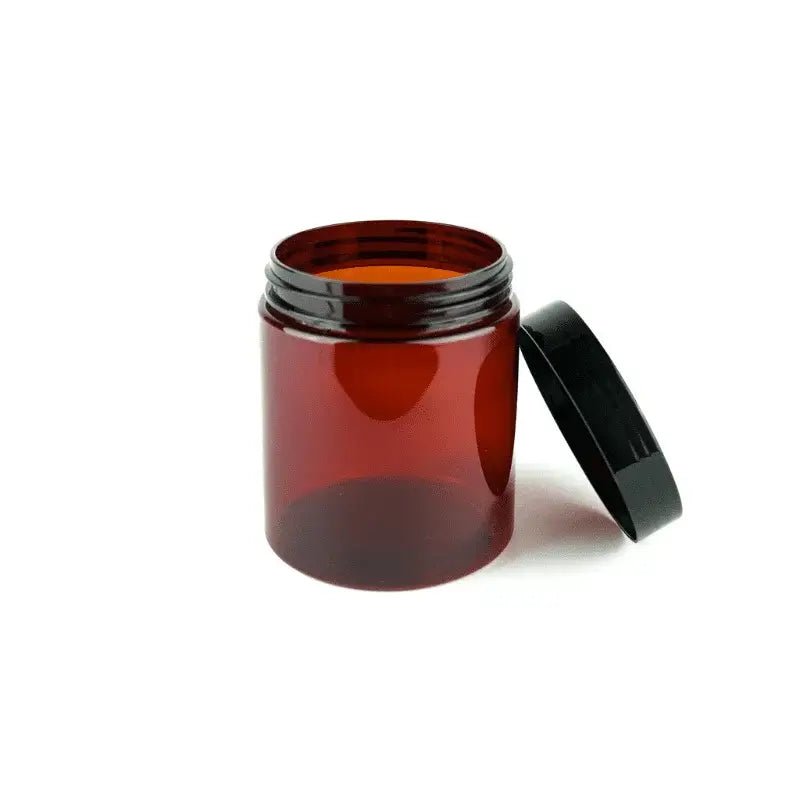 Amber Plastic Jars - 12 Oz - Nature Packaged
