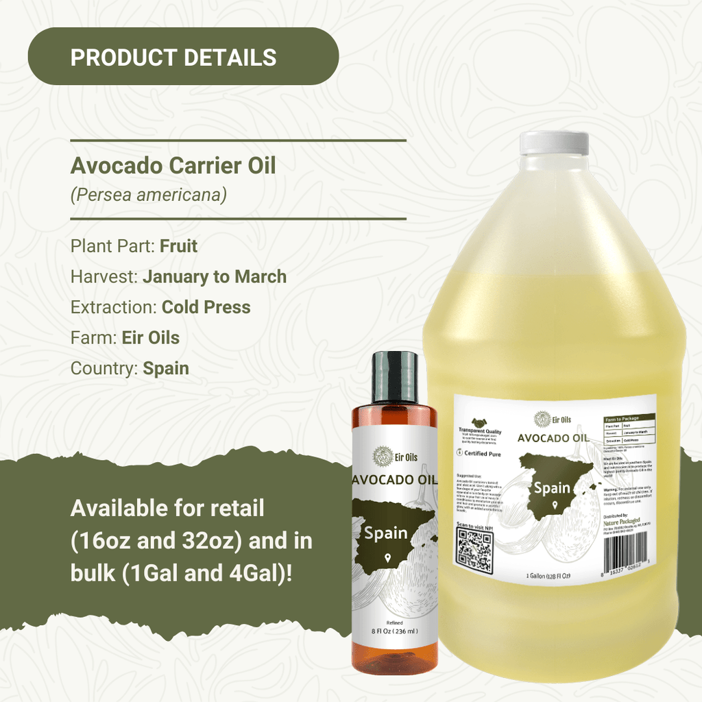 Avocado Carrier Oil - From Eir Oils - Nature Packaged