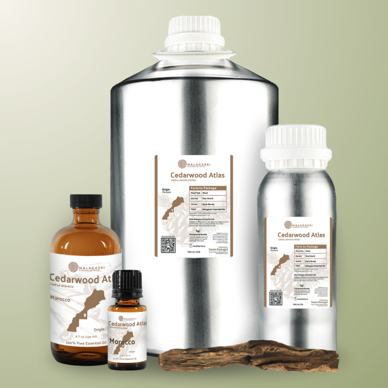 Cedarwood Atlas Essential Oil - From Malagassi Essential Oils - Nature Packaged