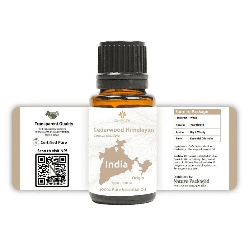 Cedarwood (Himalayan) Essential Oil - From Essential Oils India - Nature Packaged
