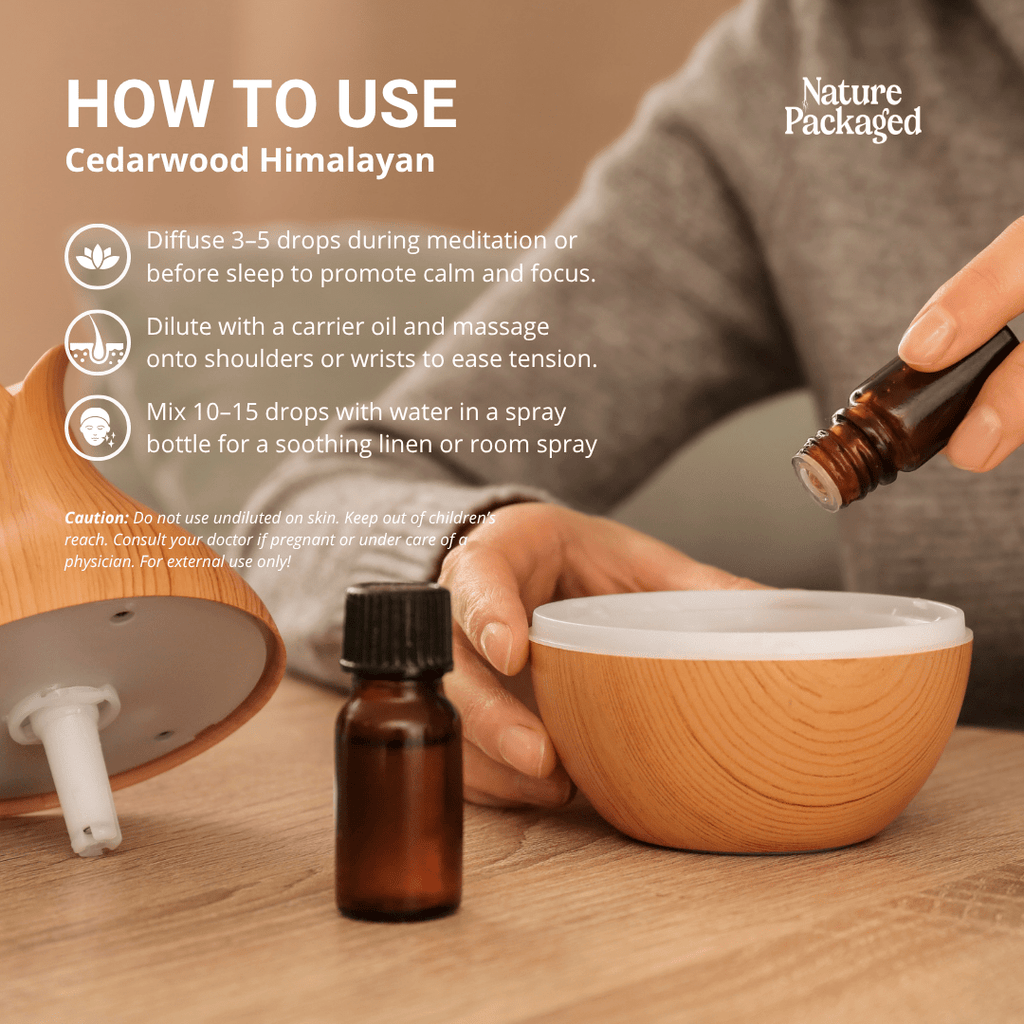 Cedarwood (Himalayan) Essential Oil - From NBT India - Nature Packaged