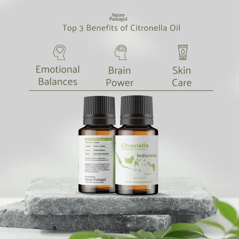 Citronella Essential Oil - From Indonesian Essential Oils - Nature Packaged