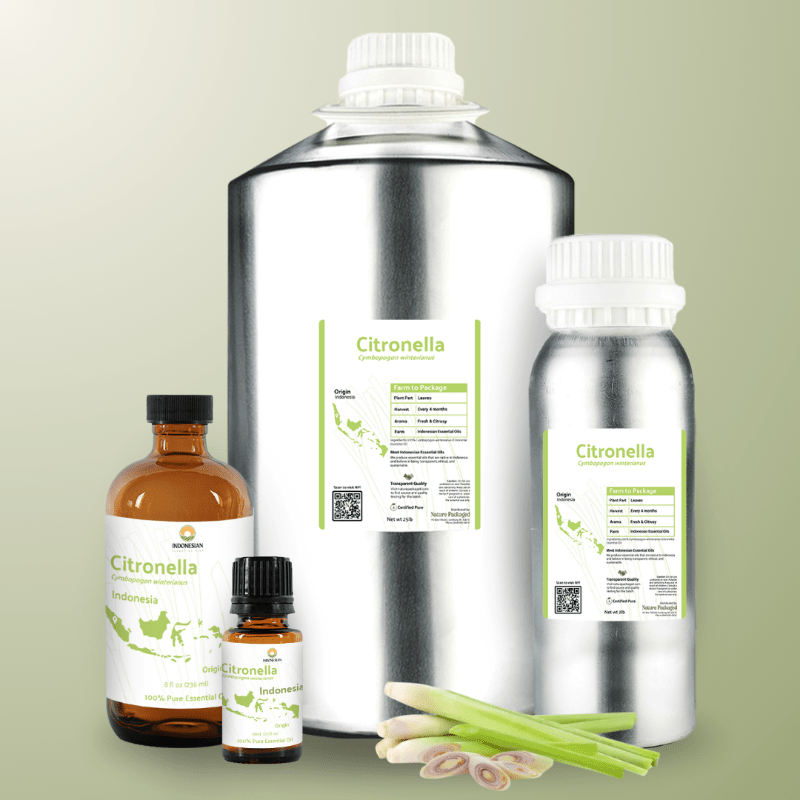 Citronella Essential Oil - From Indonesian Essential Oils - Nature Packaged