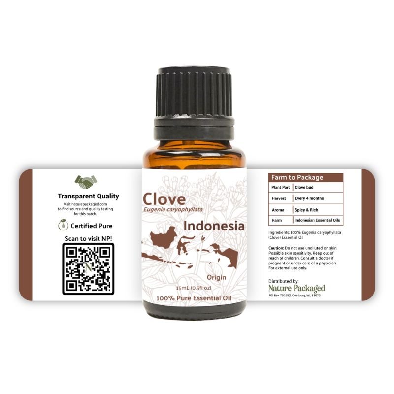 Clove Bud Essential Oil - From Indonesian Essential Oils - Nature Packaged