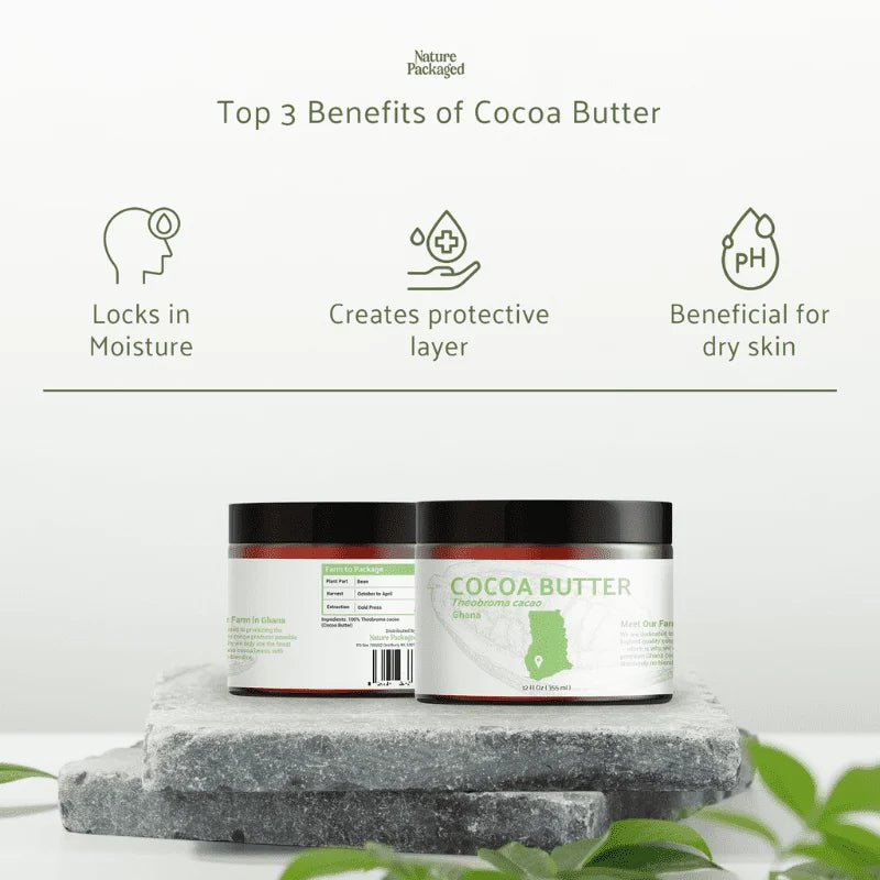 Cocoa Butter - Unrefined from Ghanaian Essential Oils - Nature Packaged