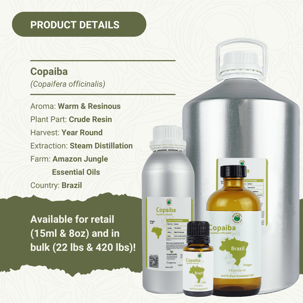 Copaiba Essential Oil - From Amazon Jungle Essential Oils - Nature Packaged