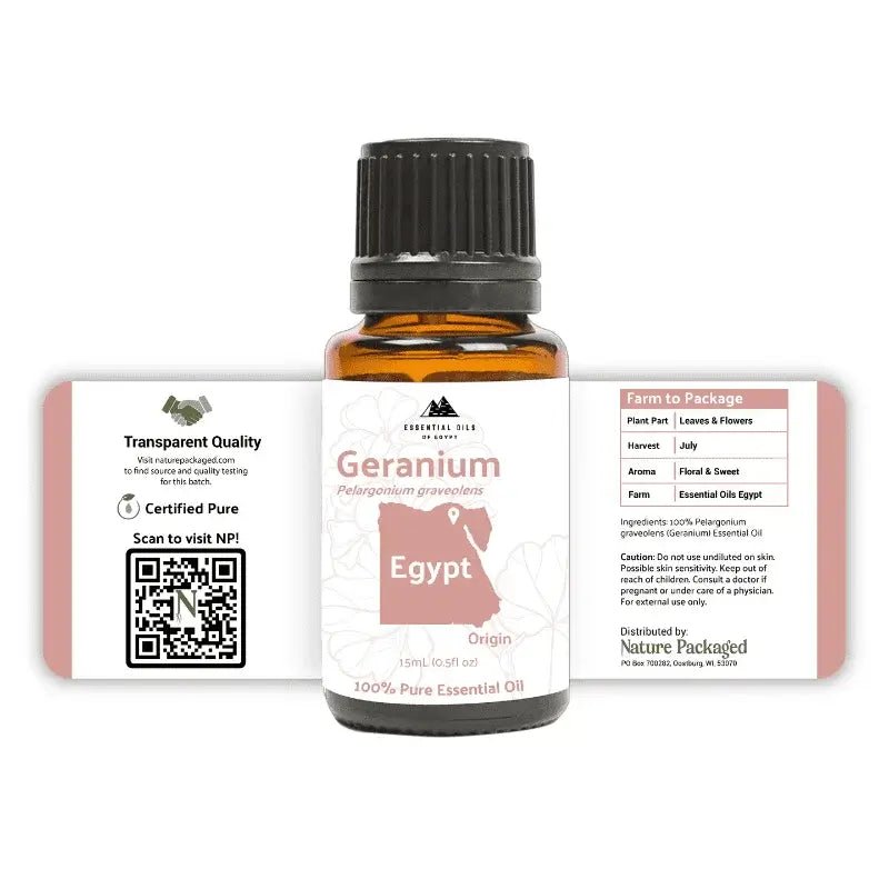Geranium Essential Oil - From Essential Oils Egypt - Nature Packaged