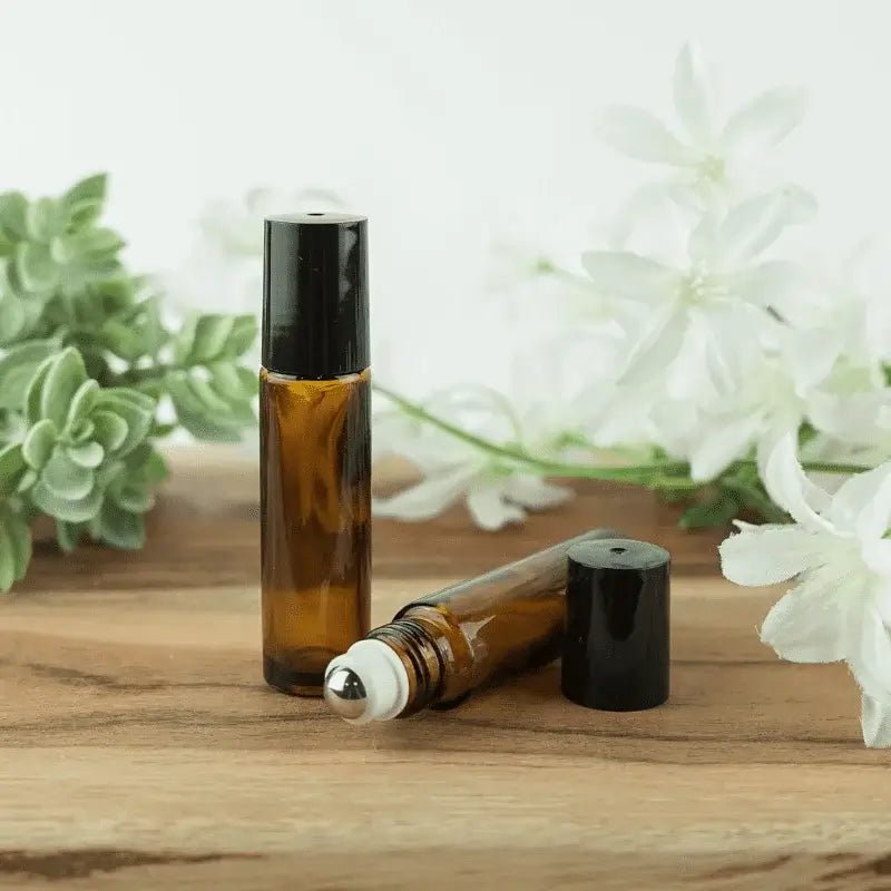 Glass Amber 10 ML Roll On and Essential Oil Bottle Opener Tool - Multi Tool - Nature Packaged