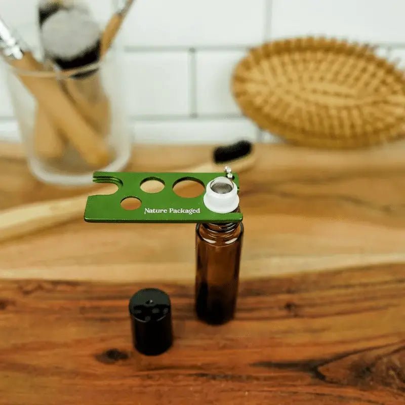 Glass Amber 10 ML Roll On and Essential Oil Bottle Opener Tool - Multi Tool - Nature Packaged