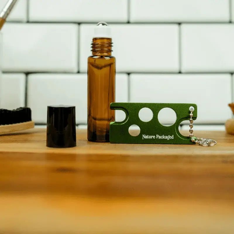 Glass Amber 10 ML Roll On and Essential Oil Bottle Opener Tool - Multi Tool - Nature Packaged