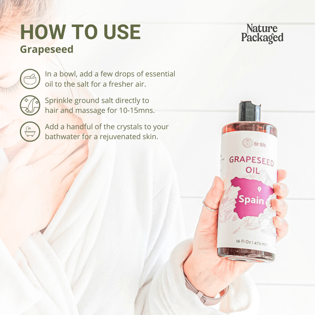 Grapeseed Carrier Oil - From Eir Oils - Nature Packaged