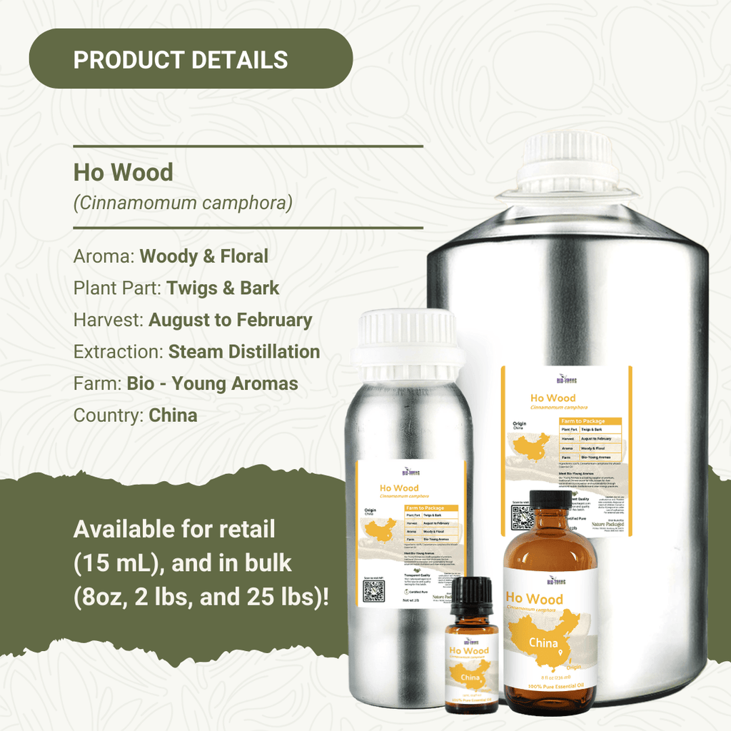 Ho Wood Essential Oils - From Bio - Young Aromas - Nature Packaged
