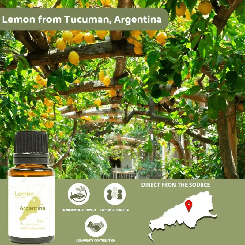Lemon Essential Oil - From Argentinian Lemon Essentials - Nature Packaged