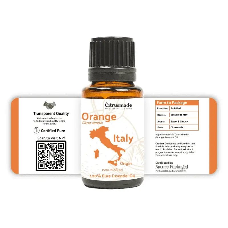 Orange (Sweet) Essential Oil - From Citrusmade - Nature Packaged