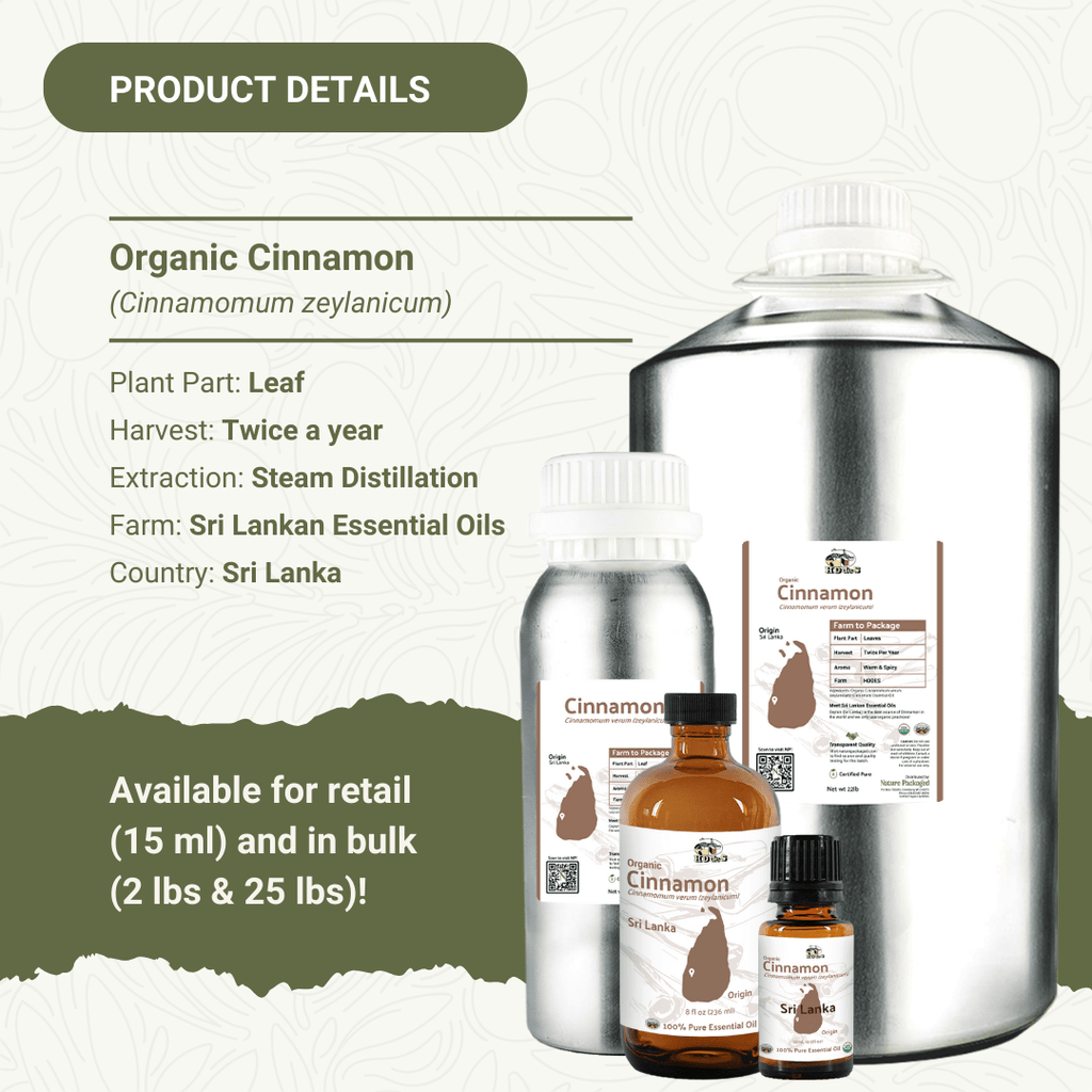 Organic Cinnamon Essential Oil - From HDdeS - Nature Packaged