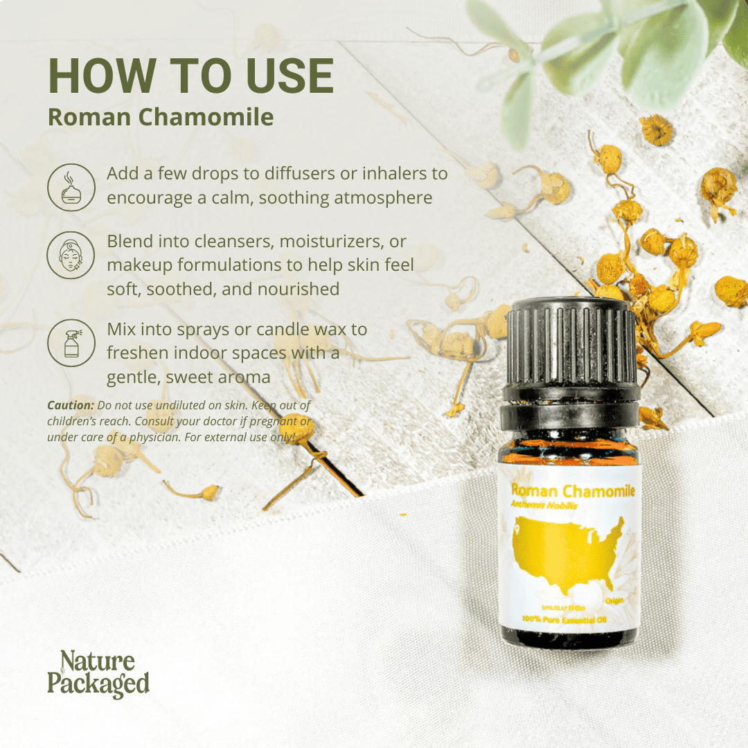 H'ana Roman Chamomile Essential Oil for Diffuser & Body Comfort - 100% Natural Roman Chamomile Oil for Face & Skin - Roman Chamomile Essential Oils for Aromatherapy (1 Fl Oz H'ana Roman Chamomile Essential Oil for Diffuser & Body Comfort - 100% Natural Roman Chamomile Oil for Face & Skin - Roman Chamomile Essential Oils for Aromatherapy (1 Fl Oz