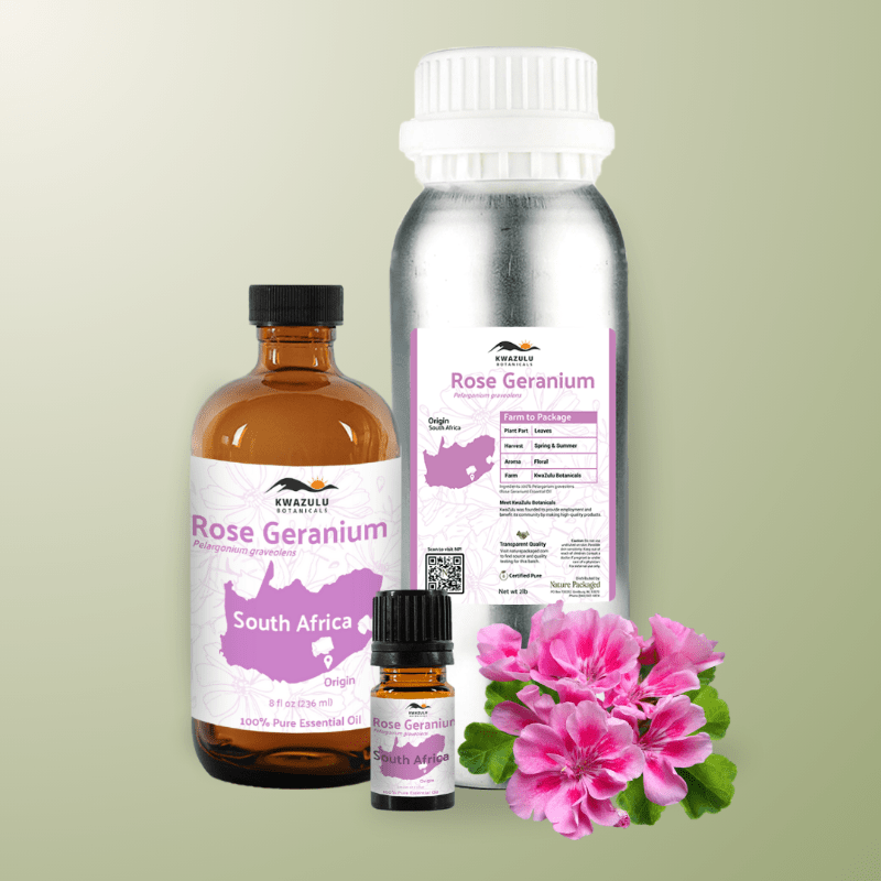 Rose Geranium Essential Oil - From KwaZulu Botanicals - Nature Packaged