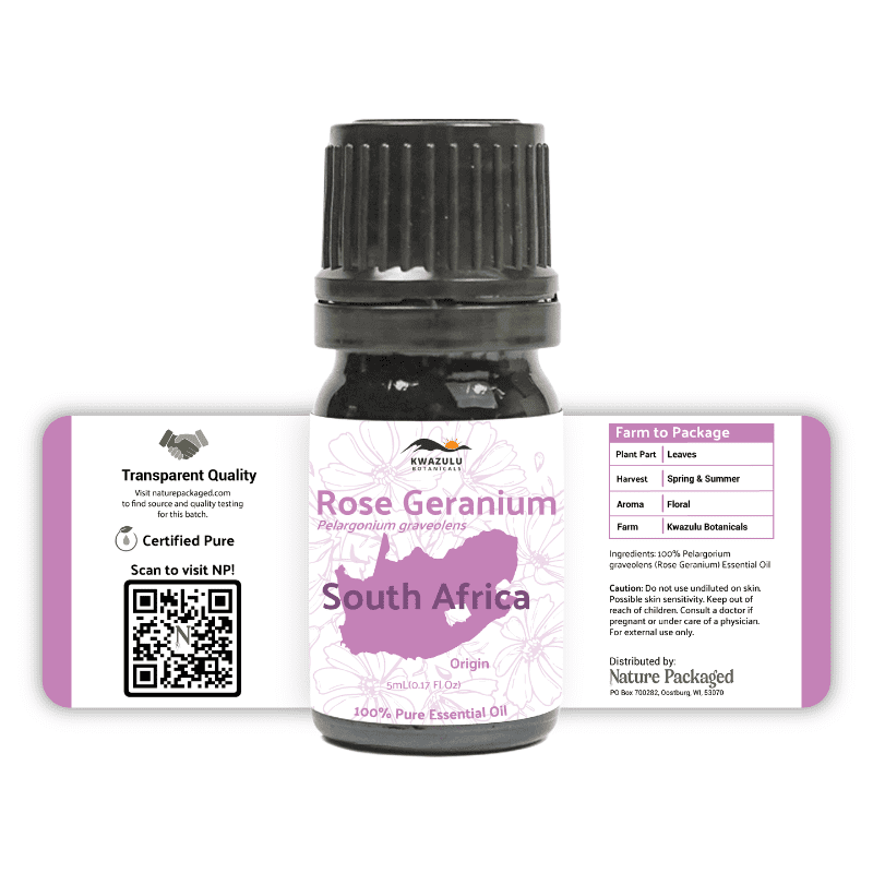 Rose Geranium Essential Oil - From KwaZulu Botanicals - Nature Packaged