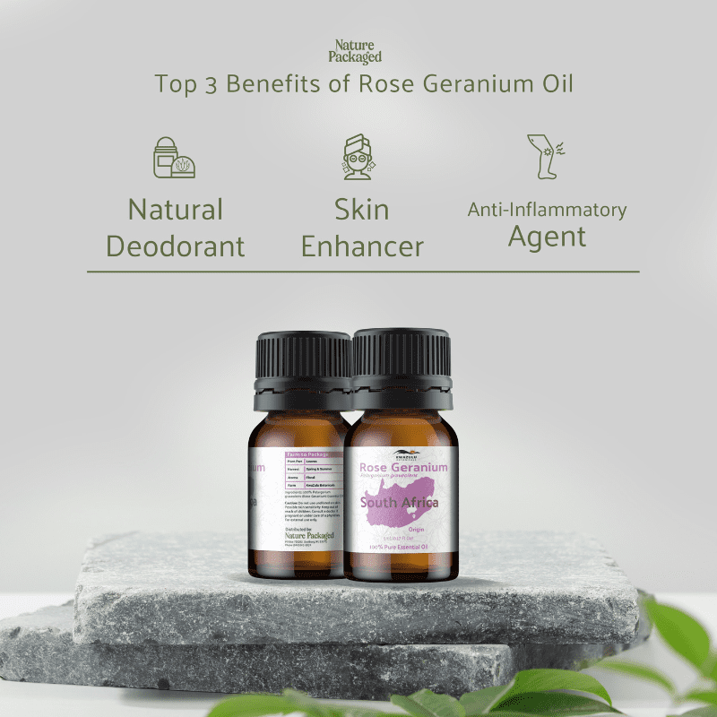 Rose Geranium Essential Oil - From KwaZulu Botanicals - Nature Packaged