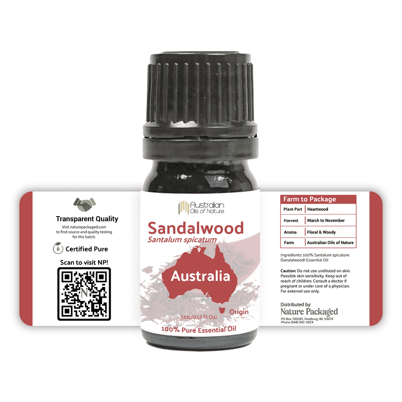 Sandalwood Essential Oil - From Australian Oils Of Nature - Nature Packaged