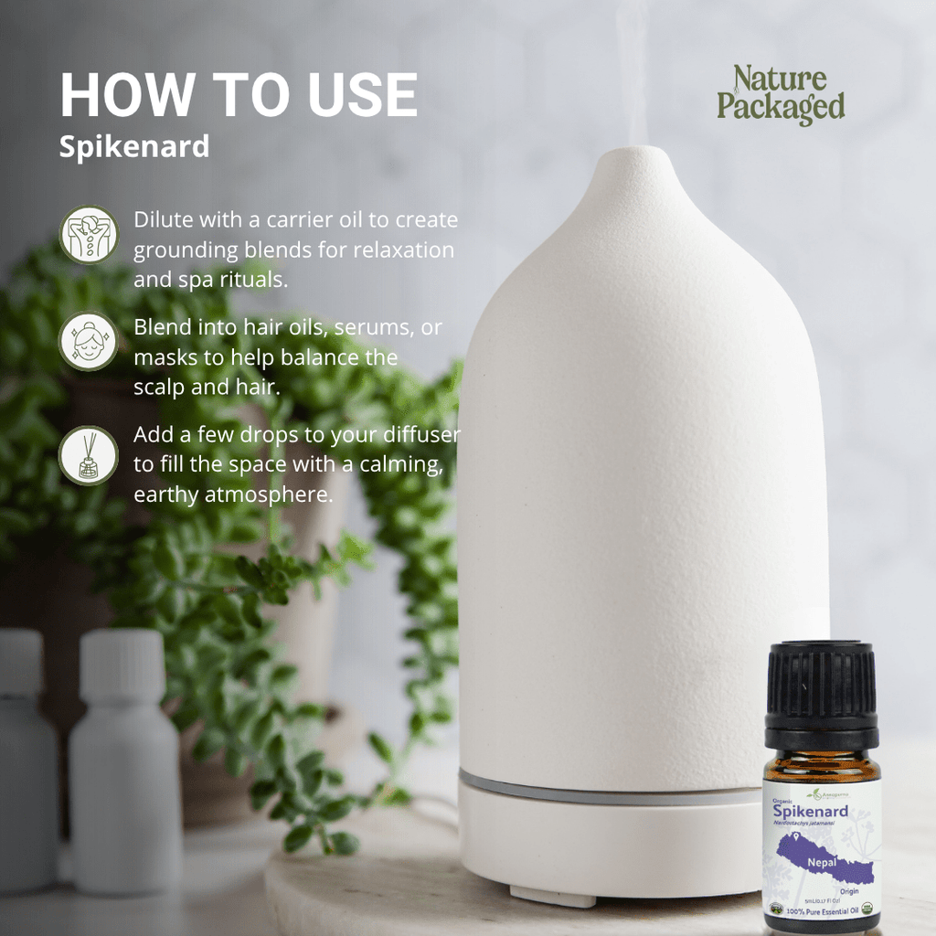 Spikenard Organic Essential Oil - From Annapurna Aroma Essential Oils - Nature Packaged