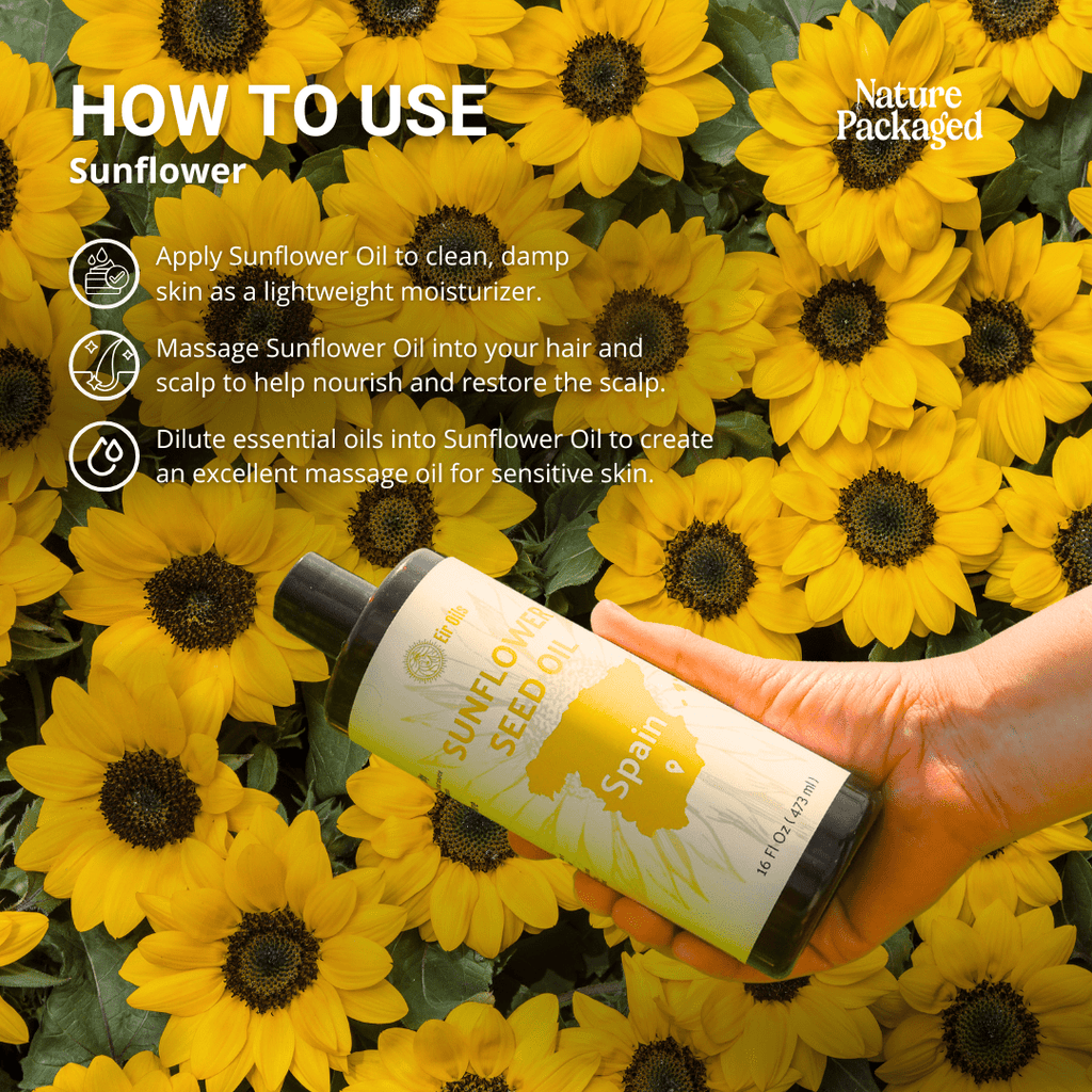 Sunflower Carrier Oil - From EIR Oils - Nature Packaged